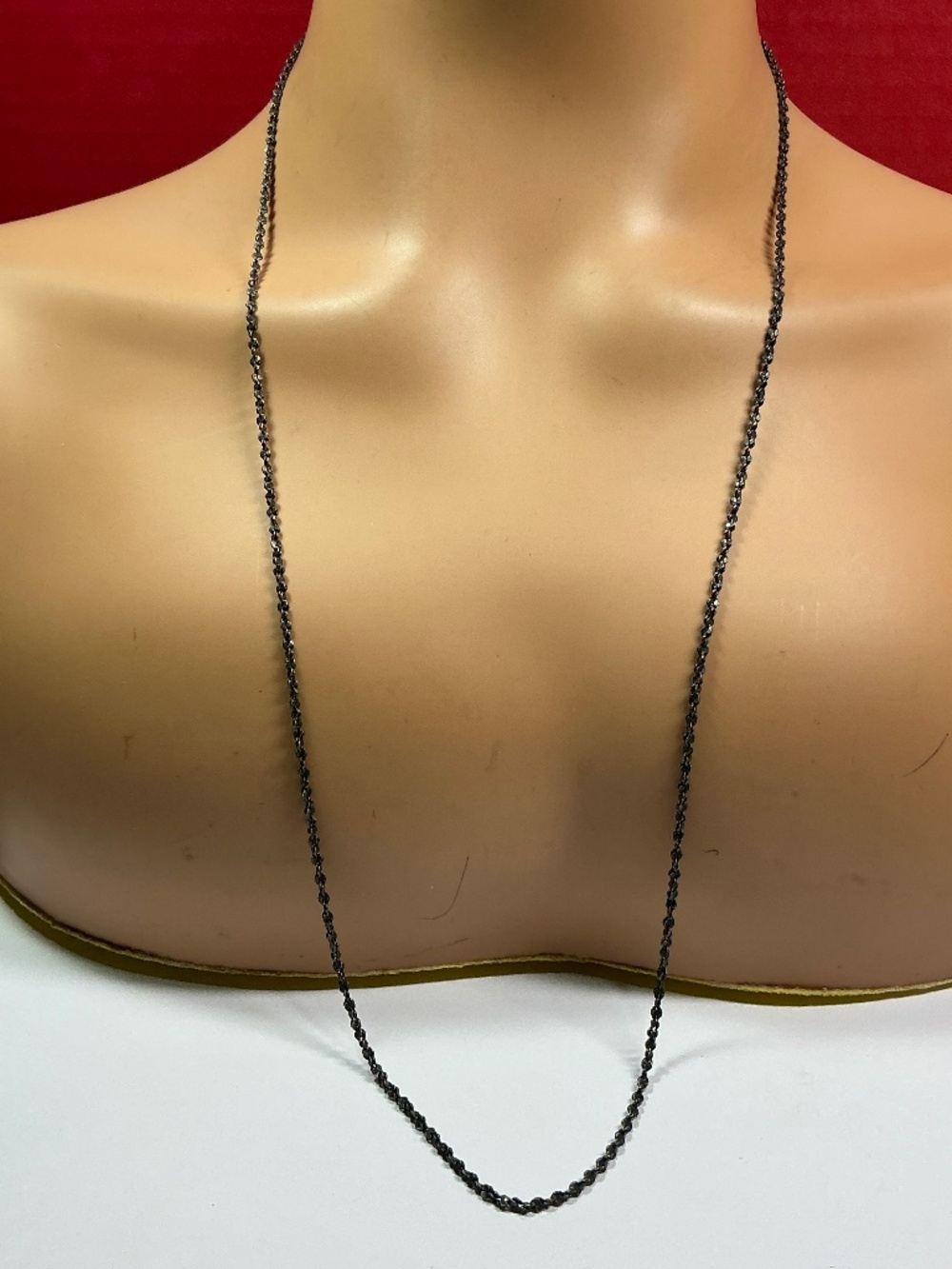 Vintage Black Sterling Silver Unique Links Necklace / Chain. 30 inches long